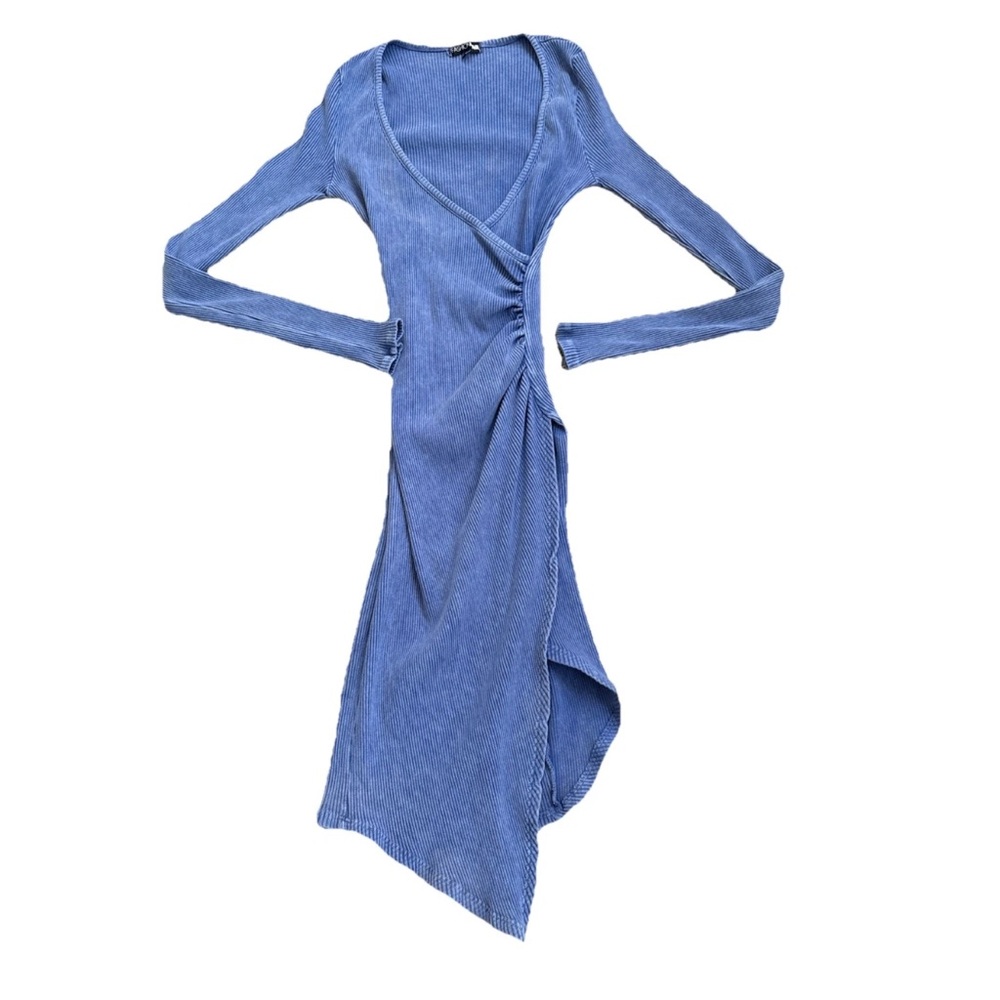 Fashion Nova Jean Blue Natalia Body Sculpting BodyCon Short Dress Size M/L - Picture 4 of 13